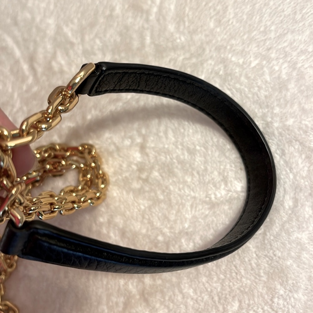 Marc Jacobs Empire City Pebbled Leather Wallet Crossbody Gold Chain No Callouts - Picture 15 of 17
